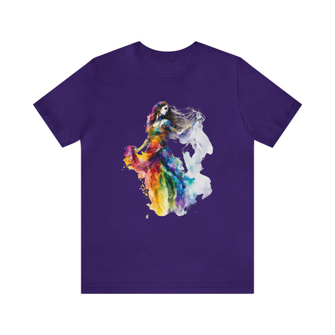 Rainbow Belly Dancer's Pose - Short Sleeve Tee Team Purple